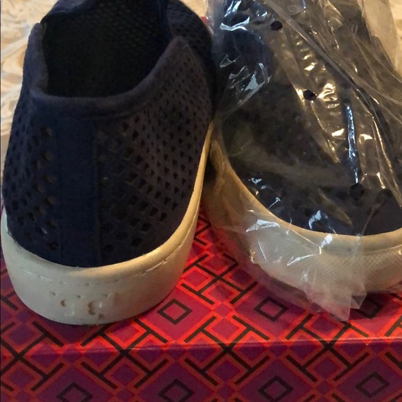 Tory Burch suede navy slip on sneaker - Picture 5 of 6